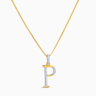 22ct Initial P CZ Pendant