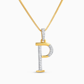 22ct Initial P CZ Pendant