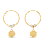 22 Ayar Altın Disk Halka Küpe | Rodyum Kaplama 22 Ayar Altın Disk Halka Küpe | Rodyum Kaplama