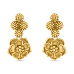 أقراط متدلية من الذهب عيار 22 قيراطاً منقوشة بالورود أقراط متدلية من الذهب عيار 22 قيراطاً منقوشة بالورود