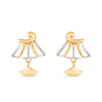 Rhodium Finish Stud Earring | 22ct Gold Rhodium Finish Stud Earring | 22ct Gold