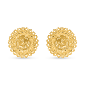 22ct Yellow Gold Round Stud Earring