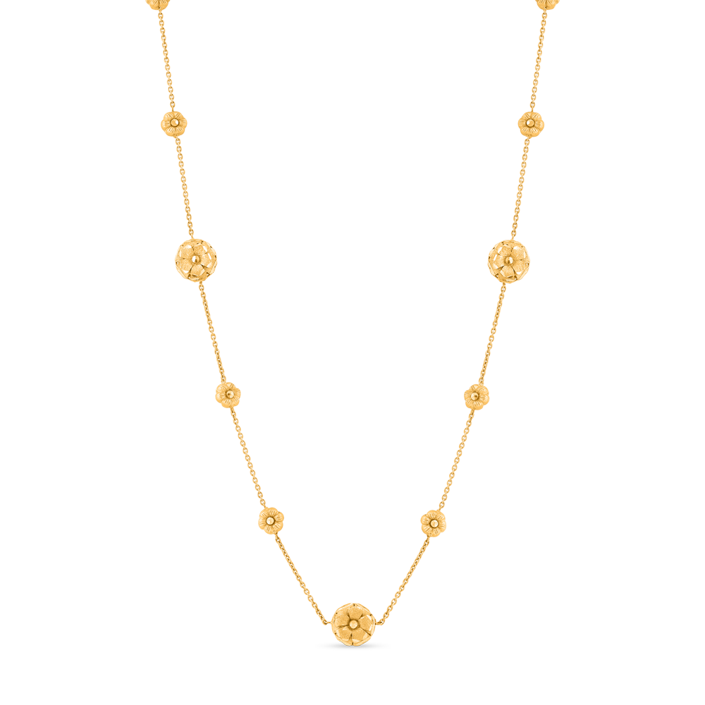 سلسال وردة ذهبية من الذهب عيار 22 قيراط | 18 بوصة سلسال وردة ذهبية من الذهب عيار 22 قيراط | 18 بوصة