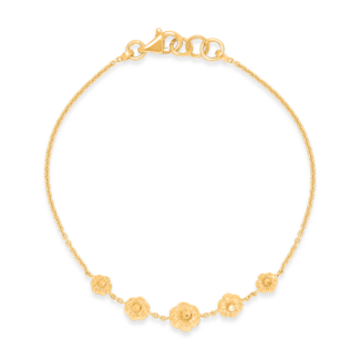 22ct Sunrise Gold Flower Single Line Bracelet