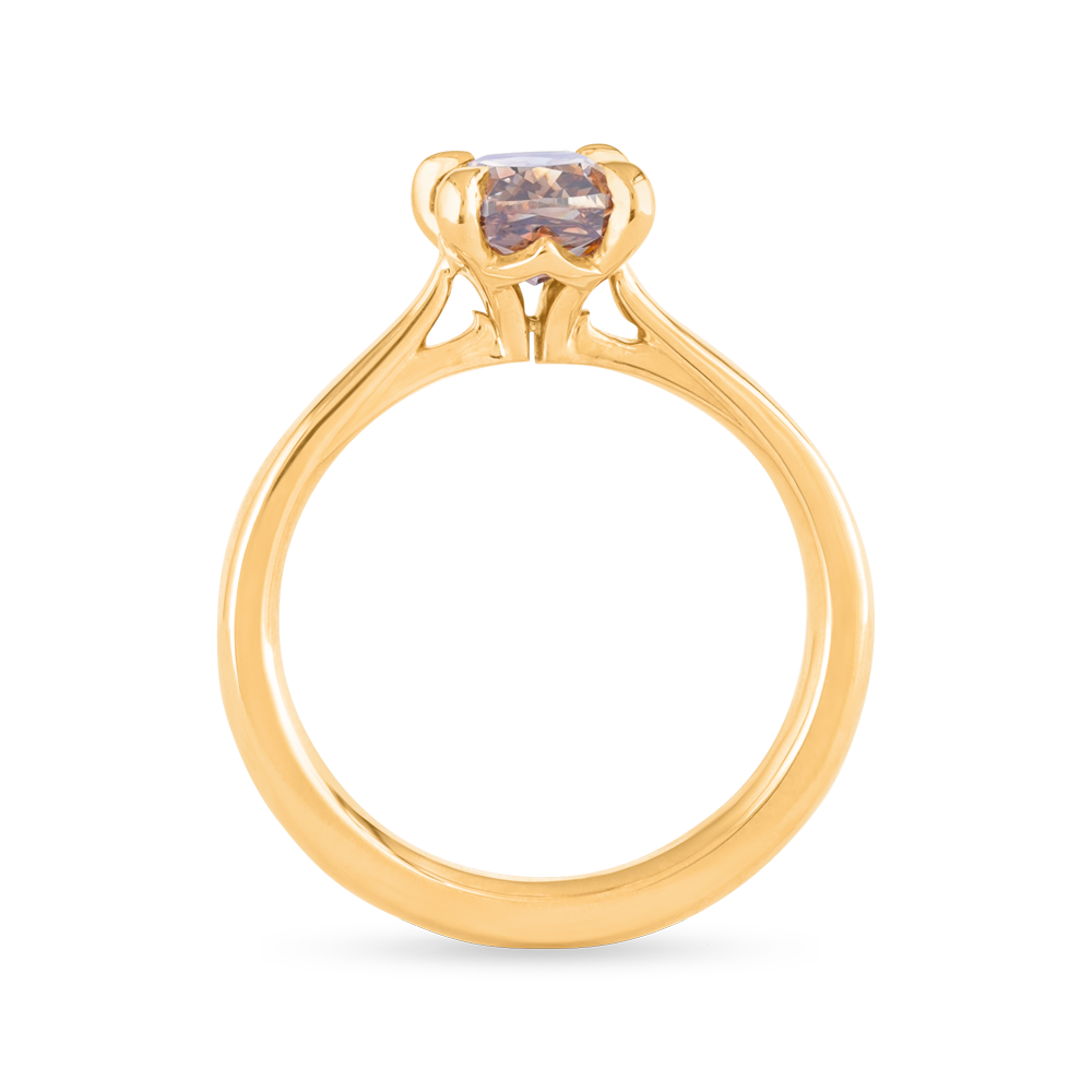 Konyak Pırlantalı 22 Ayar Gündoğumu Altın Yüzük | J Beden Konyak Pırlantalı 22 Ayar Gündoğumu Altın Yüzük | J Beden