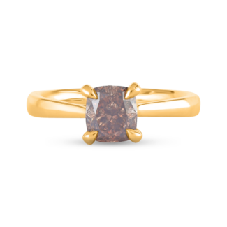 22ct Sunrise Gold Ring with Cognac Diamond | Size J 22ct Sunrise Gold Ring with Cognac Diamond | Size J