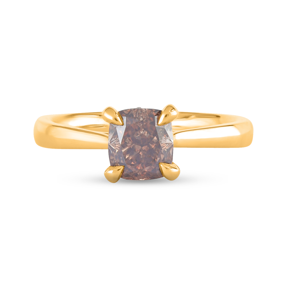 Konyak Pırlantalı 22 Ayar Gündoğumu Altın Yüzük | J Beden Konyak Pırlantalı 22 Ayar Gündoğumu Altın Yüzük | J Beden