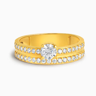 22ct Gold Cubic Zirconia Engagement Ring