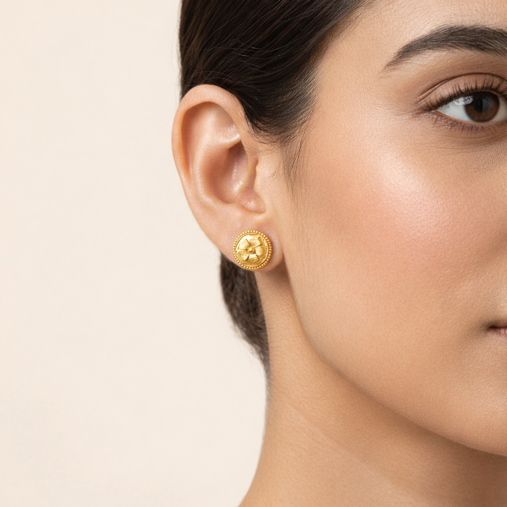 حلقان وردية من الذهب عيار 22 قيراطاً | 15 مم حلقان وردية من الذهب عيار 22 قيراطاً | 15 مم