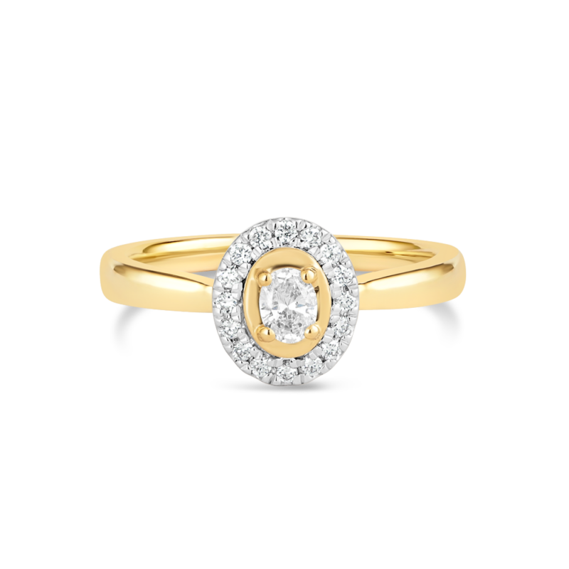 18 Ayar Sarı Altın Halo Pırlanta Yüzük 18 Ayar Sarı Altın Halo Pırlanta Yüzük