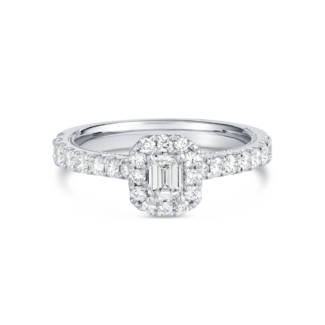 Halo Engagement Ring With Solitaire Diamond