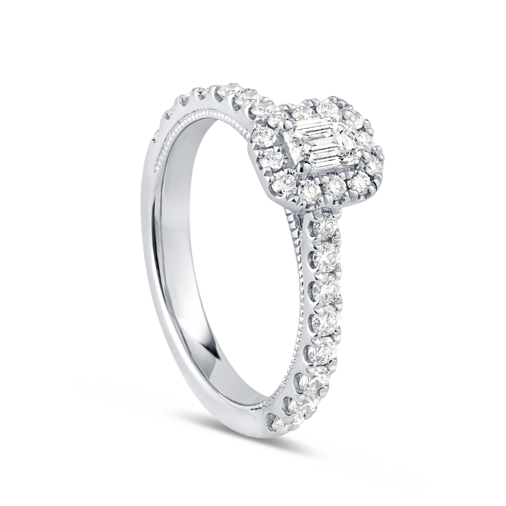 Tektaş Pırlantalı Halo Nişan Yüzüğü Tektaş Pırlantalı Halo Nişan Yüzüğü