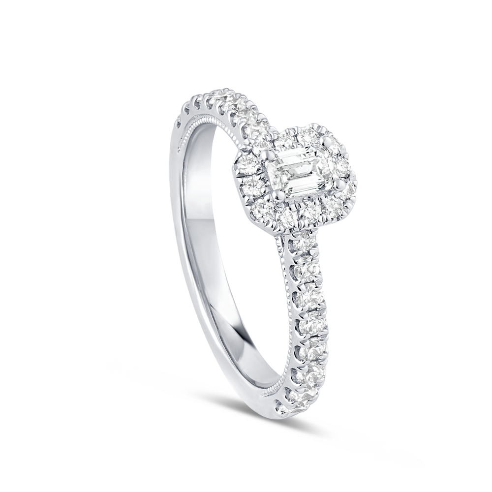 Diamond Halo Engagement Ring