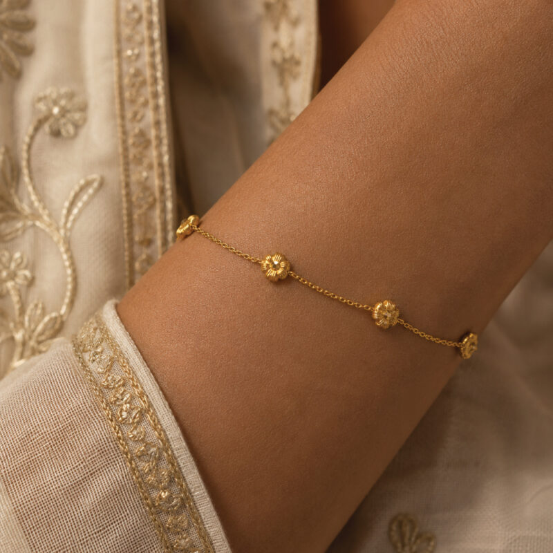 22ct Sunrise Gold Flower Motif Bracelet