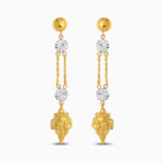 22 Ayar Altın Çift Zincirli Damla Küpe 22 Ayar Altın Çift Zincirli Damla Küpe