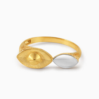 22ct Gold Women Ring with Rhodium Finish