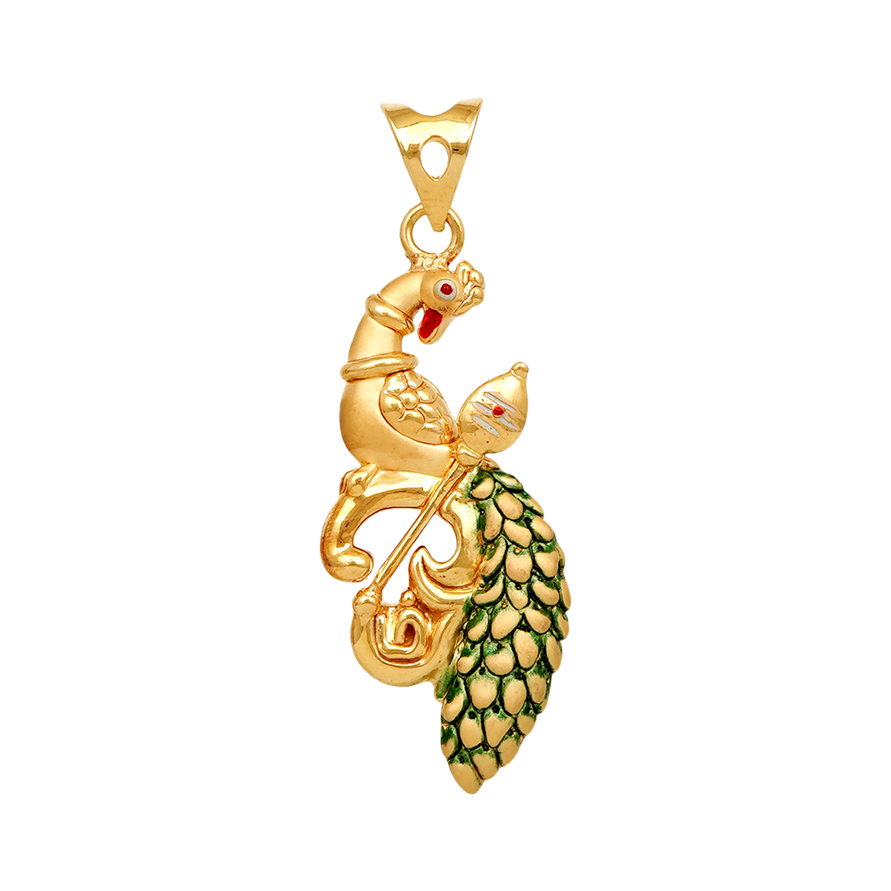 Tavus Kuşu Tasarımlı Kolye Ucu | 22 Ayar Altın Tavus Kuşu Tasarımlı Kolye Ucu | 22 Ayar Altın