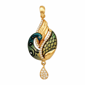 Dancing Peacock Pendant in Pure Gold Dancing Peacock Pendant in Pure Gold