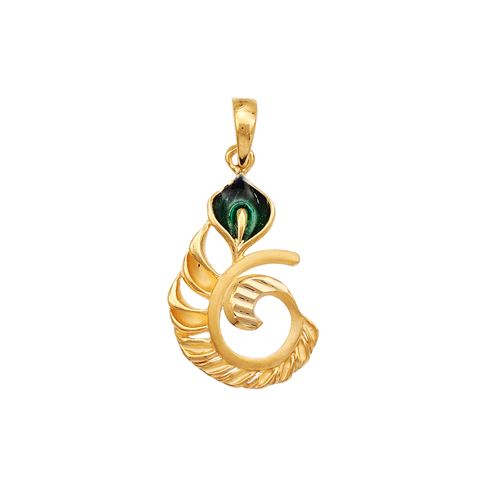 22 Ayar Altın Yeşil Tüy Kolye 22 Ayar Altın Yeşil Tüy Kolye