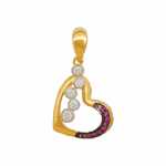 قلادة قلب من الذهب عيار 22 قيراط مع أحجار CZ قلادة قلب من الذهب عيار 22 قيراط مع أحجار CZ