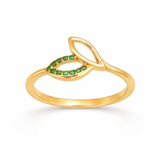 22ct Yellow Gold Green CZ Leaf Ring 22ct Yellow Gold Green CZ Leaf Ring
