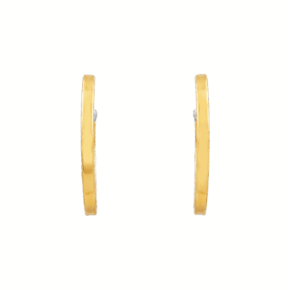 22ct Gold Sculpted Hoop Earrings | With Rhodium Tip