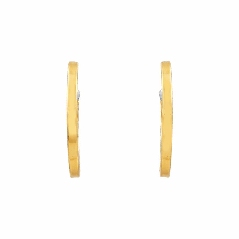 22 Ayar Altın Şekillendirilmiş Halka Küpe | Rodyum Uçlu 22 Ayar Altın Şekillendirilmiş Halka Küpe | Rodyum Uçlu