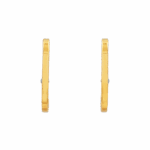 22 Ayar Altın Dokulu Kare Halka Küpe | Rodyum Uçlu 22 Ayar Altın Dokulu Kare Halka Küpe | Rodyum Uçlu
