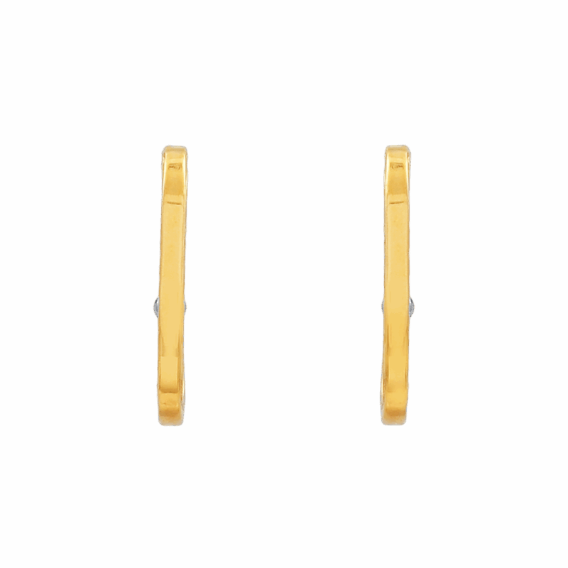 22 Ayar Altın Dokulu Kare Halka Küpe | Rodyum Uçlu 22 Ayar Altın Dokulu Kare Halka Küpe | Rodyum Uçlu