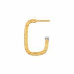 22 Ayar Altın Dokulu Kare Halka Küpe | Rodyum Uçlu 22 Ayar Altın Dokulu Kare Halka Küpe | Rodyum Uçlu