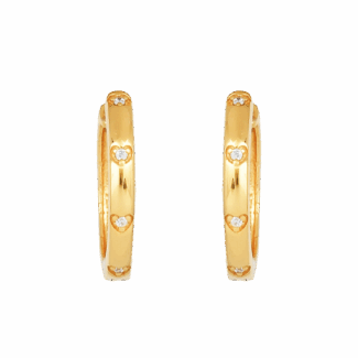 22ct Gold Hoops with Cubic Zirconia Stones 22ct Gold Hoops with Cubic Zirconia Stones