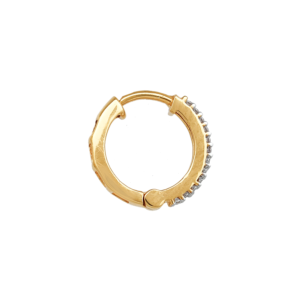 أقراط CZ مزدوجة صف مزدوج عيار 22 قيراطاً على شكل طوق مزدوج أقراط CZ مزدوجة صف مزدوج عيار 22 قيراطاً على شكل طوق مزدوج