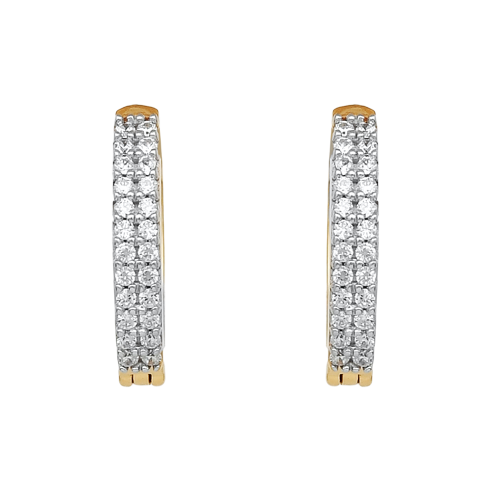 22 Ayar Altın Kübik Zirkon Halka Küpe 22 Ayar Altın Kübik Zirkon Halka Küpe