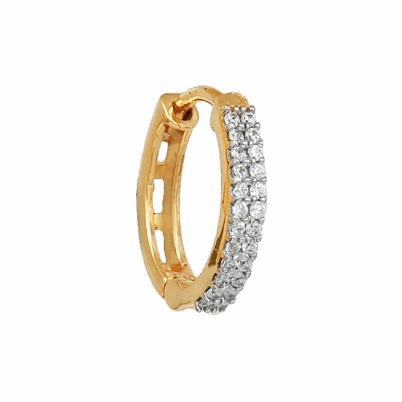 22 Ayar Altın Kübik Zirkon Halka Küpe 22 Ayar Altın Kübik Zirkon Halka Küpe