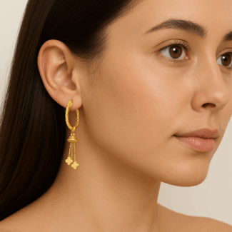 22ct Gold Fancy Hoop Earrings for Ladies 22ct Gold Fancy Hoop Earrings for Ladies