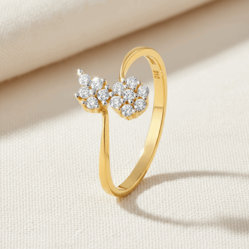 22ct Gold Radiant CZ Ring