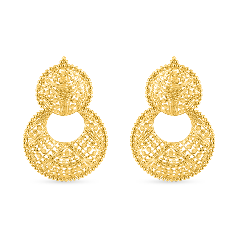 ذهب 22 قيراط ذهب فيليغري شاند بالي | 1.75 بوصة ذهب 22 قيراط ذهب فيليغري شاند بالي | 1.75 بوصة