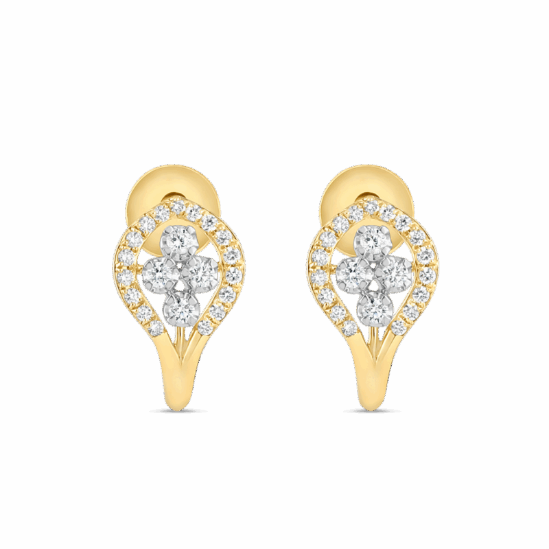 18 Ayar Altın Pırlanta Paisley Saplama Küpe 18 Ayar Altın Pırlanta Paisley Saplama Küpe