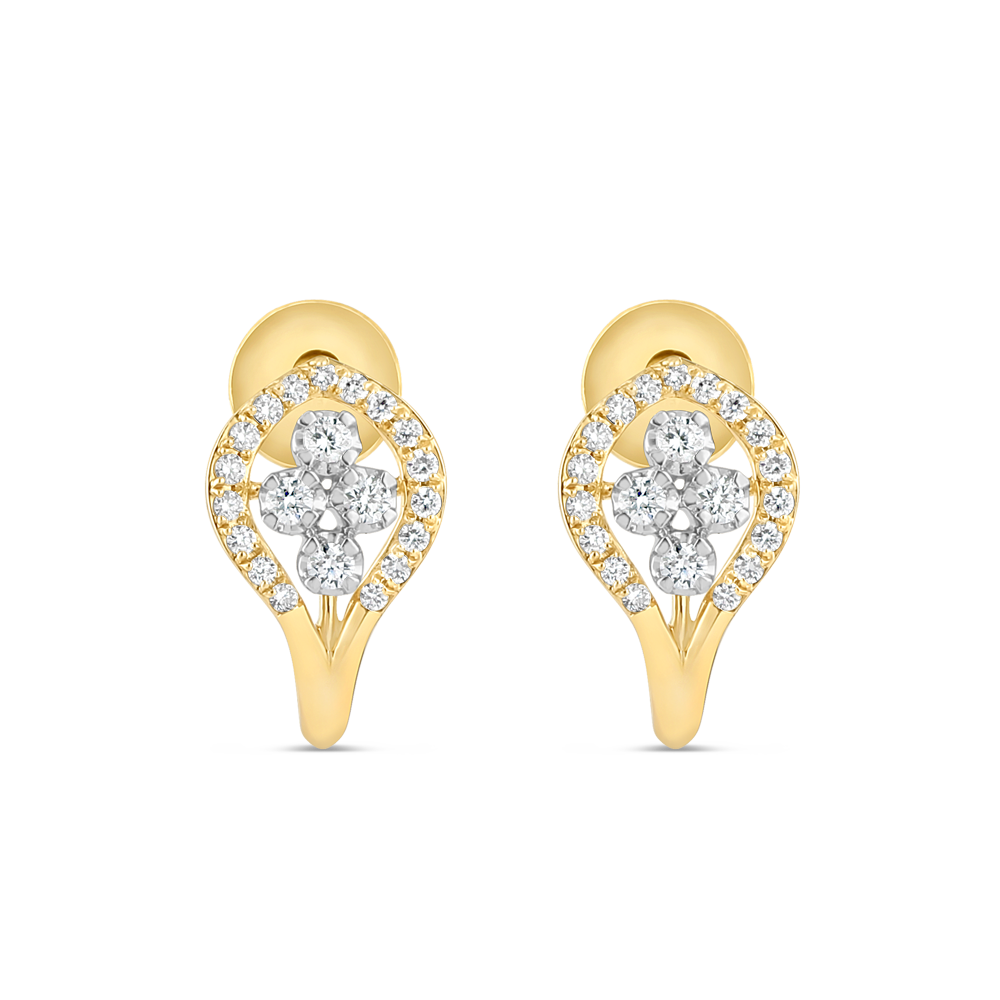 18 Ayar Altın Pırlanta Paisley Saplama Küpe 18 Ayar Altın Pırlanta Paisley Saplama Küpe