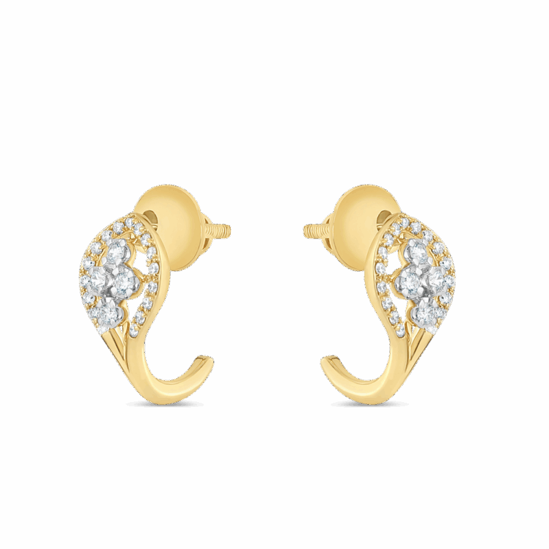 18 Ayar Altın Pırlanta Paisley Saplama Küpe 18 Ayar Altın Pırlanta Paisley Saplama Küpe