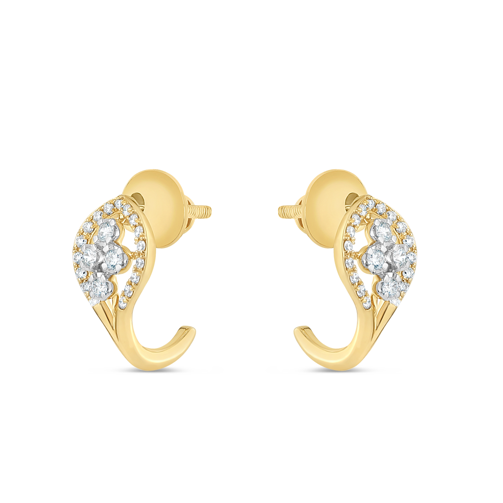 18 Ayar Altın Pırlanta Paisley Saplama Küpe 18 Ayar Altın Pırlanta Paisley Saplama Küpe