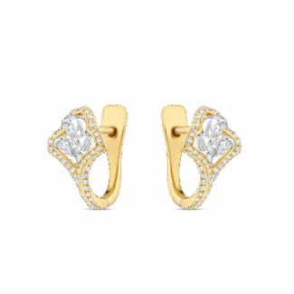 18ct Gold Diamond Floral Hoop Earrings