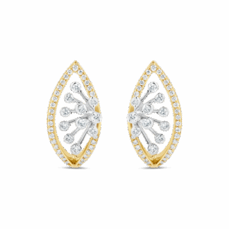 18ct Gold Diamond Blossom Stud Earrings