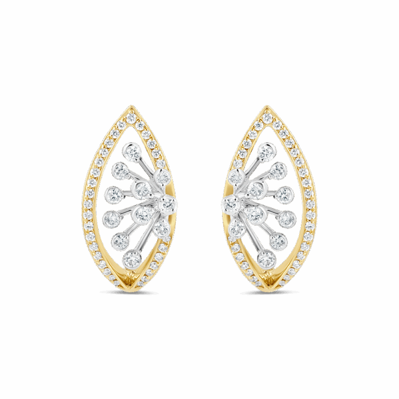 18ct Gold Diamond Blossom Stud Earrings 18ct Gold Diamond Blossom Stud Earrings