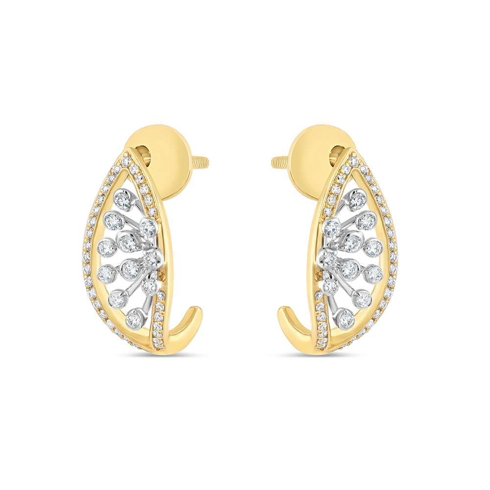 أقراط مرصعة بالألماس من الذهب عيار 18 قيراطاً أقراط مرصعة بالألماس من الذهب عيار 18 قيراطاً