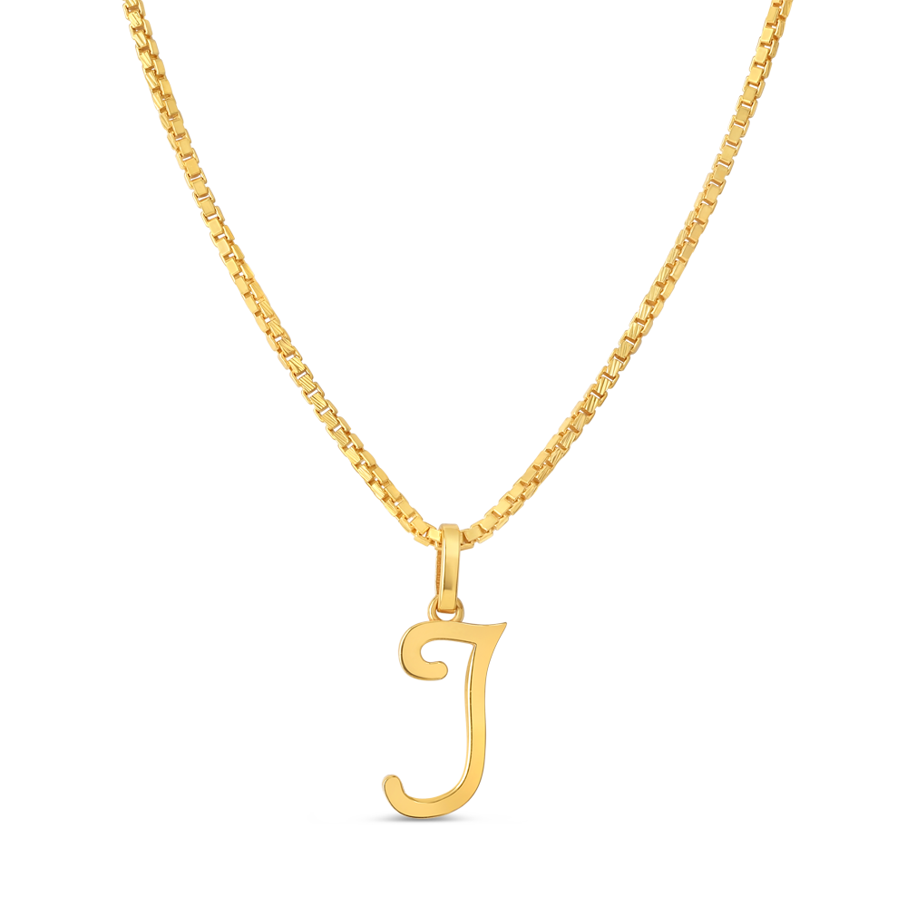 قلادة الحرف الأول من الذهب عيار 22 قيراط J قلادة الحرف الأول من الذهب عيار 22 قيراط J