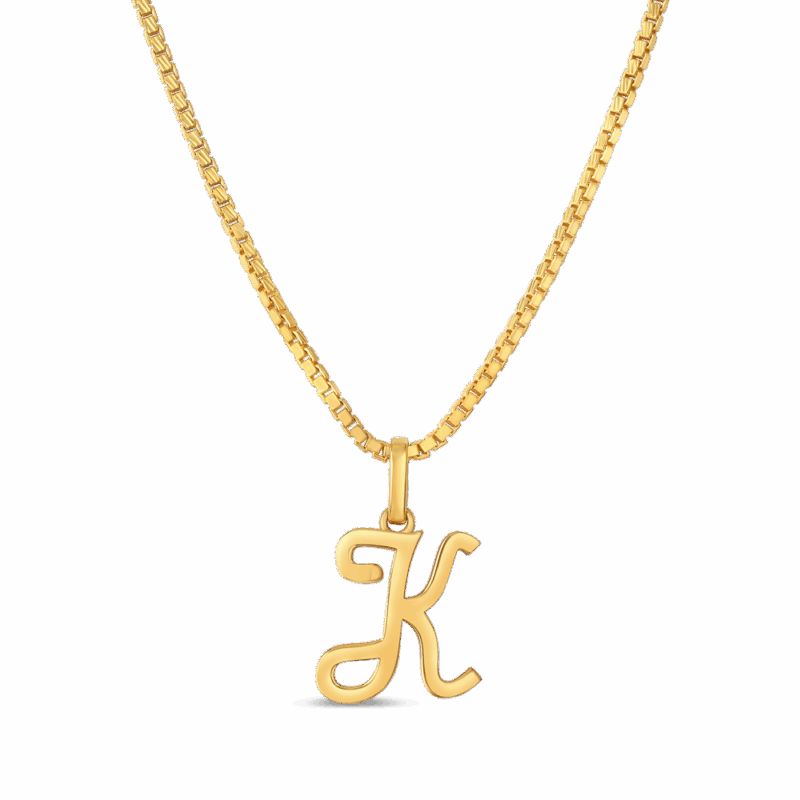 قلادة من الذهب عيار 22 قيراط ذهبية بحرف K قلادة من الذهب عيار 22 قيراط ذهبية بحرف K