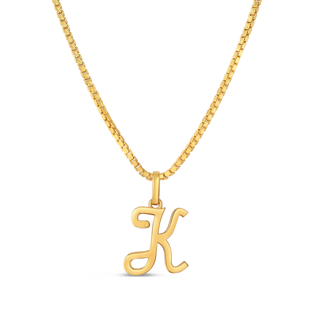 قلادة من الذهب عيار 22 قيراط ذهبية بحرف K قلادة من الذهب عيار 22 قيراط ذهبية بحرف K