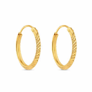 22ct Gold Textured Hoop Earrings 22ct Gold Textured Hoop Earrings