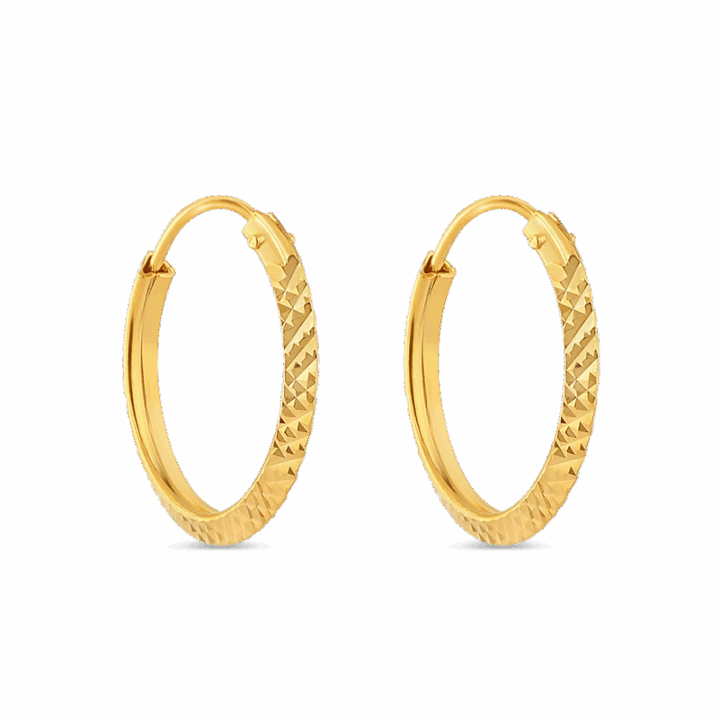 22 Ayar Altın Dokulu Halka Küpe 22 Ayar Altın Dokulu Halka Küpe